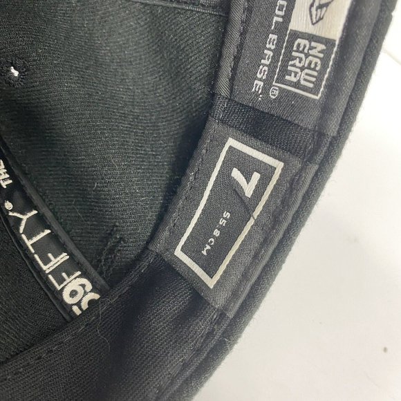 New Era SF Giants Baseball Hat MLB Cap Black Wool Mens size 7 Embroidered Orange - Picture 7 of 10